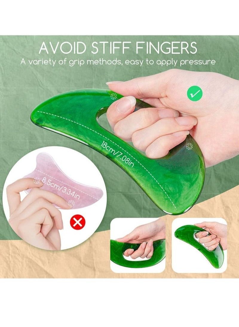 XiuWoo Larger Gua Sha Resin Scraper Massage Tool Guasha Scraping for Back Neck Leg Full Body Relaxation Lymphatic Drainage Cellulite Remove  - Image 3
