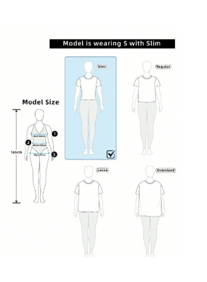 Shein SHEIN WOMEN Crew Neck Fitted Rhinestone Decor Casual Short Sleeve T-Shirt, Spring/Summer  - Image 5