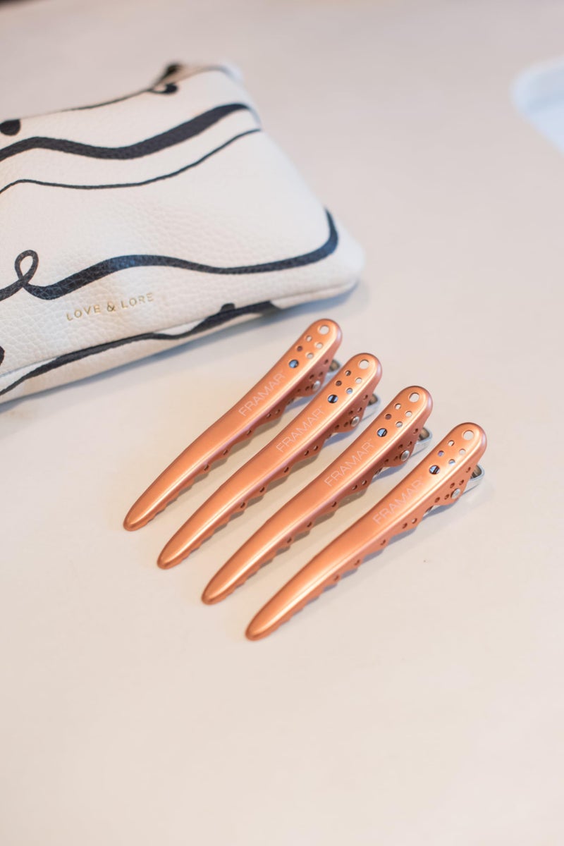 Framar Pink Hair Clips For Styling â€“ Professional Metal Hair Clips For Women Styling, Metal Clips For Hair, Hair Styling Clips, Extra Strong With No Slip - 4 Pack Rose Gold - Image 5