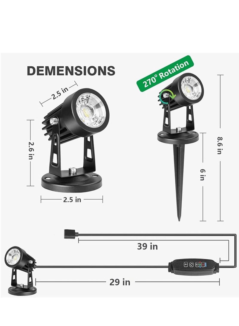 TRASSLE Indoor LED Spot Lights, 3W Uplighting with Remote Control Dimmable & Timer, Adjustable 3000K/4000K/6000K Floor Spot Lights for Plants Pictures Artwork, USB Powered  - Image 2