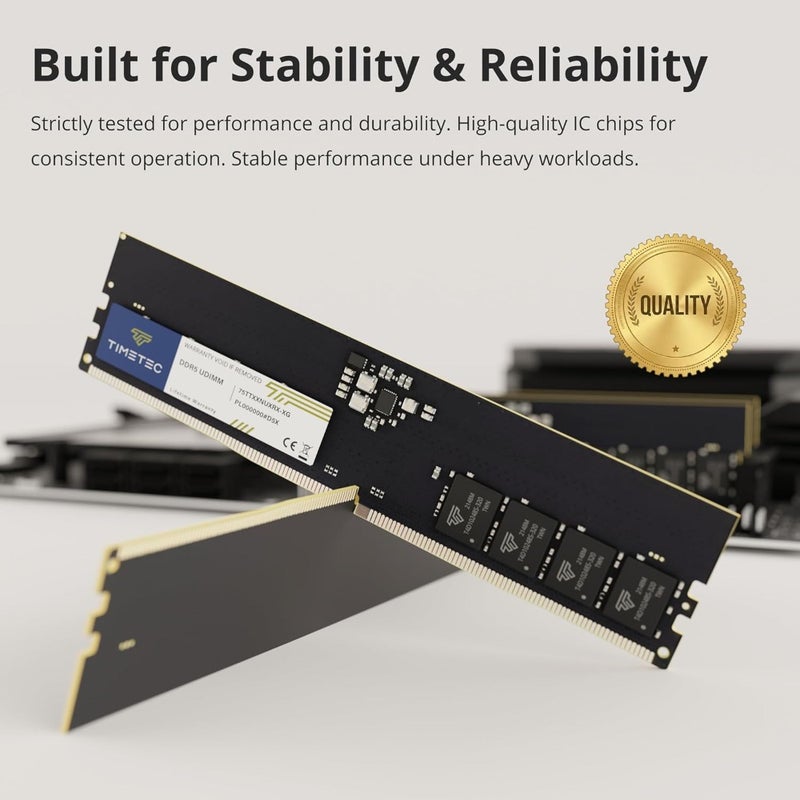 ذاكرة عرض سطح المكتب DDR5 5600 ميجاهرتز PC5-44800 UDIMM، ترقية ذاكرة الوصول العشوائي غير المقتصة بجهد 1.1 فولت وCL46، 1 رأس × 8، طبقة واحدة، 288 دبوس - Image 4