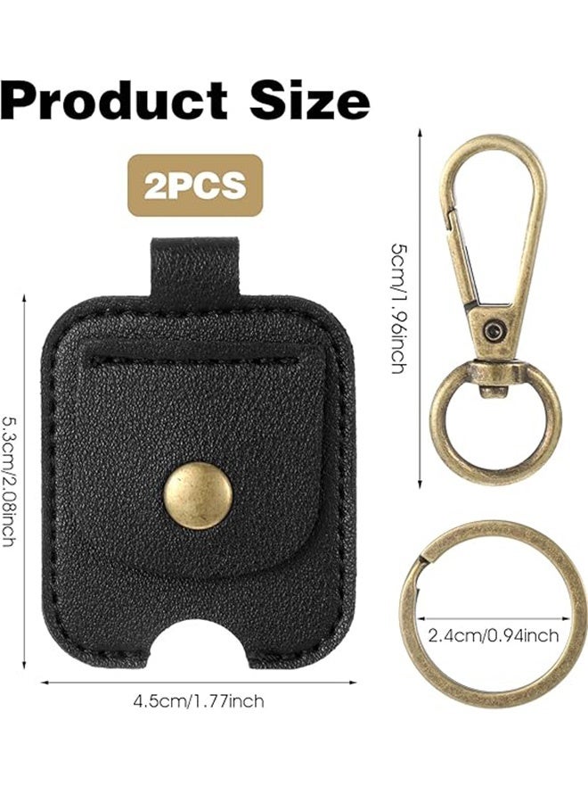 إم إكس إن 3 قطعة غطاء مفتاح السيارة الجلدي خمر حلقة مكسورة استبدال بولي Keychain حامي ، أنيق حامل مفتاح السيارات يغطي للنساء الرجال - Image 2