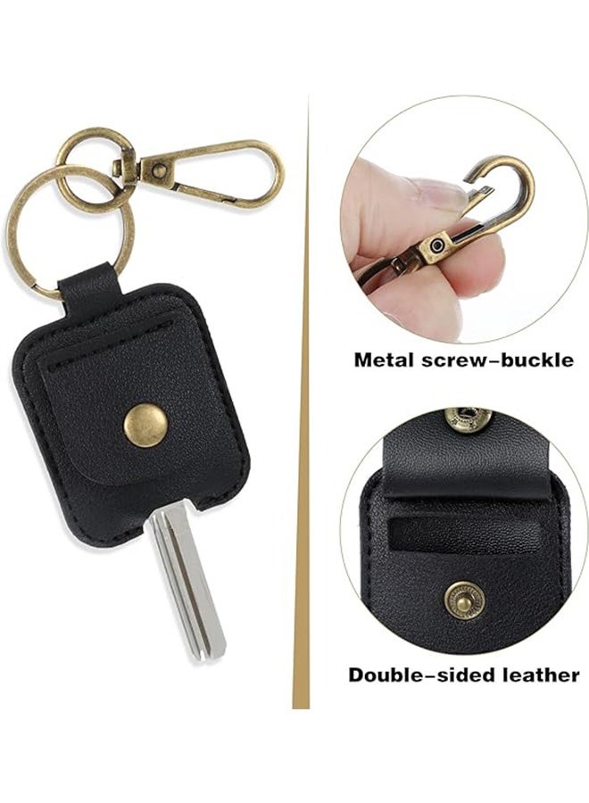 إم إكس إن 3 قطعة غطاء مفتاح السيارة الجلدي خمر حلقة مكسورة استبدال بولي Keychain حامي ، أنيق حامل مفتاح السيارات يغطي للنساء الرجال - Image 4