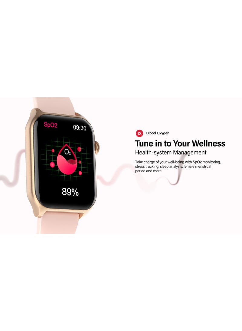 Riversong Motive 9E (SW905) Smart Watch - 2.01" AMOLED Always-On Display, Bluetooth Calling, AI Voice Assistant, 100+ Sports Modes, IP68 Waterproof, 10-Day Battery - Pink - Image 3