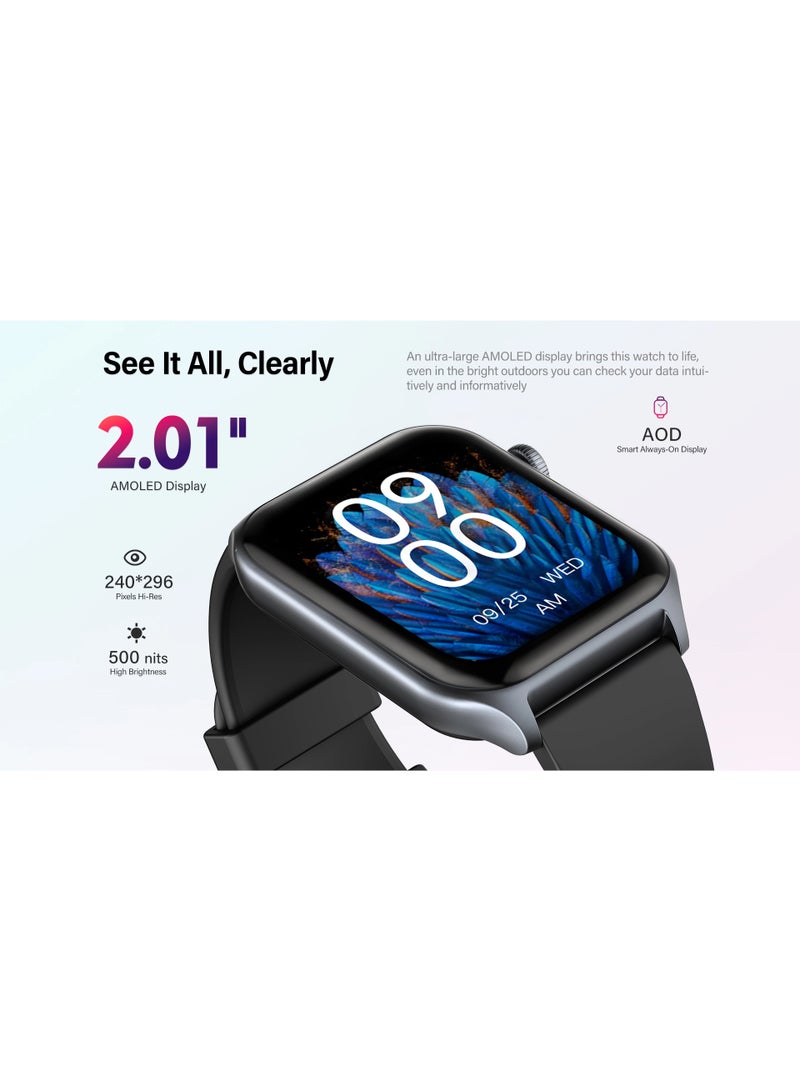 Riversong Motive 9E (SW905) Smart Watch - 2.01" AMOLED Always-On Display, Bluetooth Calling, AI Voice Assistant, 100+ Sports Modes, IP68 Waterproof, 10-Day Battery - Pink - Image 5