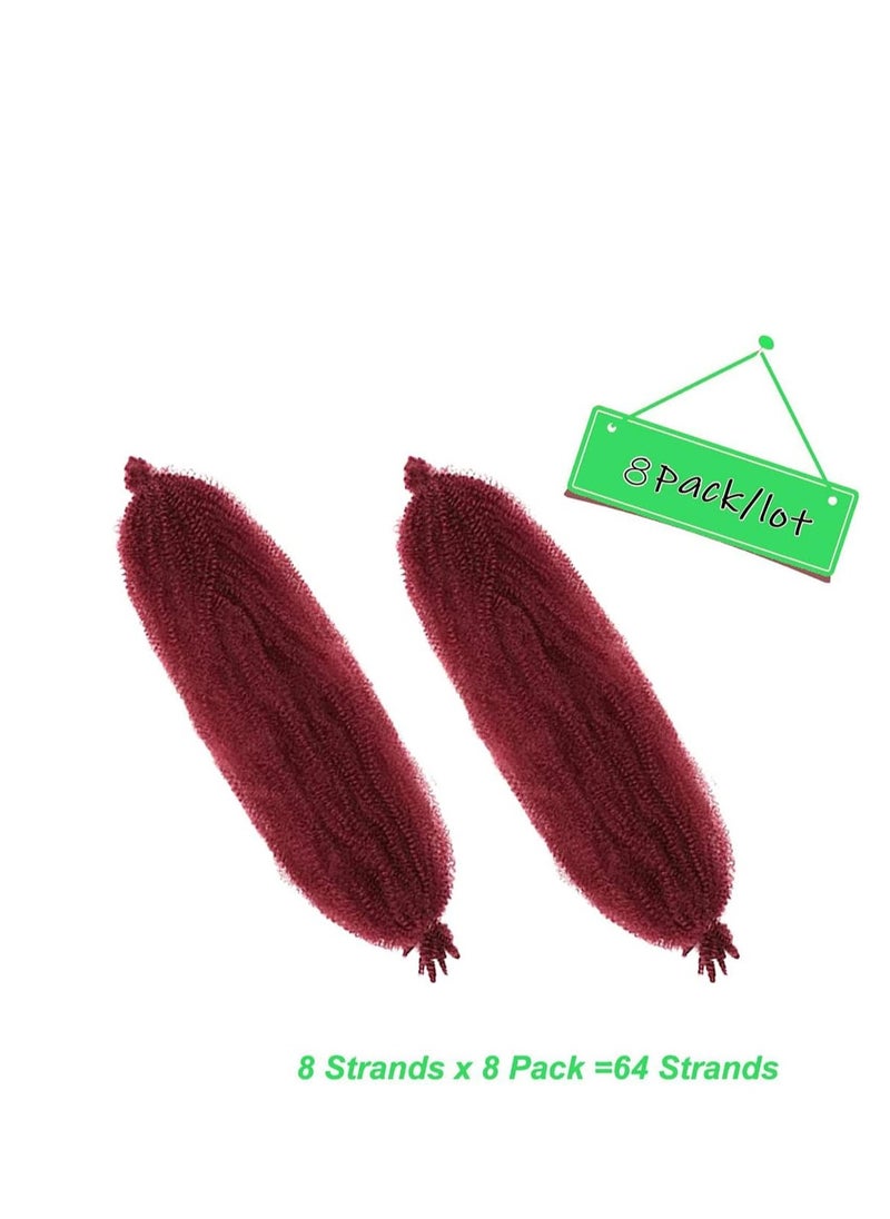 Excefore - 24 Inch Springy Afro Twist Hair Natural Synthetic Hair Pre Separated Marley Twist Braiding Hair Synthetic Wrapping Hair For Soft Suitable for Women 2 PCS Red - Image 1