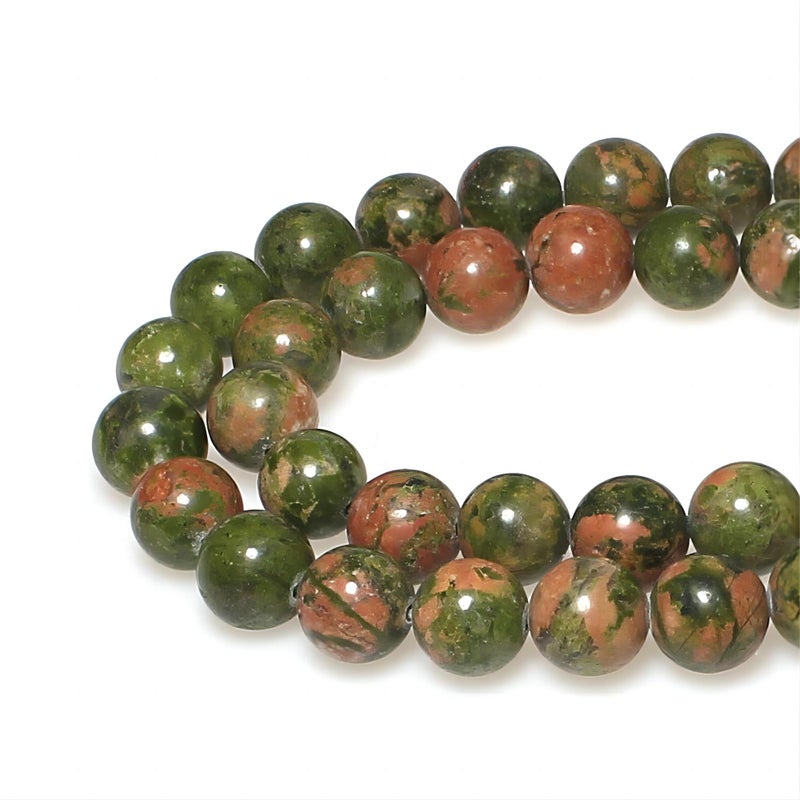 MJDCB Natural Stone Beads Unakite Round Loose Spacer Beads 15 4m 6m 8m 10mm 12m for Jewelry Making 12mm