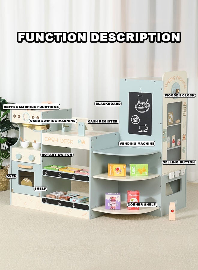 جساي تويز مجموعة ألعاب مطبخ لعب الأطفال (ممرضة + آلة بيع + آلة صنع القهوة) - تجربة تسوق محاكاة متعددة الوظائف - WTY14303 - Image 3