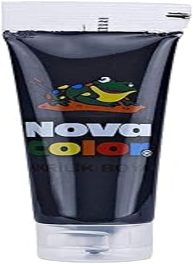NOVA - Nova color acrylic paint black nc-260 tube 75 grams for canvas, ceramic, glass, wood, paper - Image 1