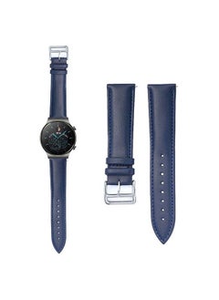 Genuine Leather Replacement Band 22mm for Huawei Watch GT2 Pro Blue