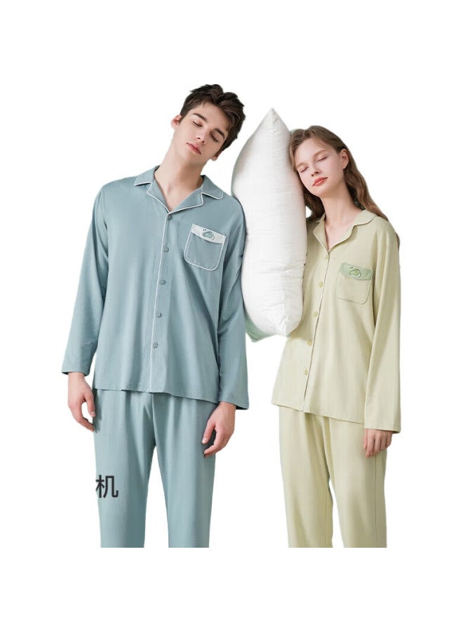Fenton Mingxing Fan Chengcheng Same Style Anti-Mite Pure Cotton Pajamas, Women'S Autumn And Winter Long-Sleeve Men'S Loungewear Set - Image 2