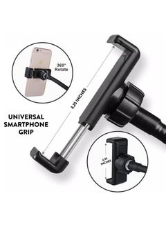 Generic Phone Holder With Selfie Ring Light Fill Flash Light Black  - Image 3