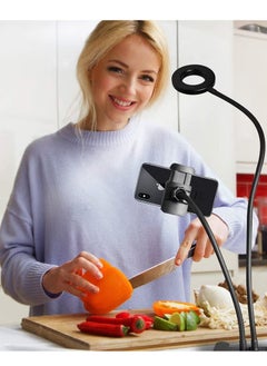 Generic Phone Holder With Selfie Ring Light Fill Flash Light Black  - Image 5