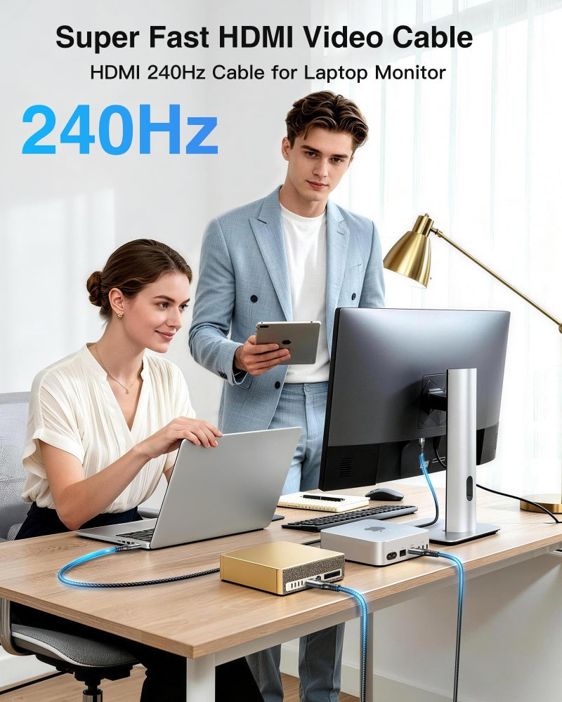 Ubluker 10K 8K 4K HDMI Cable 48Gbps 3M, Certified Ultra High Speed HDMI® Cable 4K 240Hz 144Hz 120Hz 10K 8K 60Hz CEC Ethernet 0.01ms HDR10+ eARC HDCP2.3 Netflix Roku TV PC Monitor Projector PS5 Xbox - Image 4