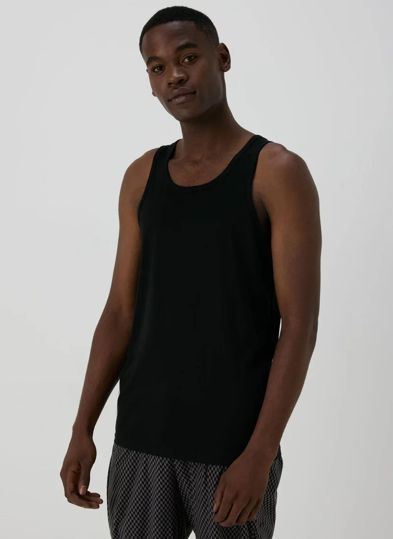 Matalan 2 Pack Black Cotton Vests