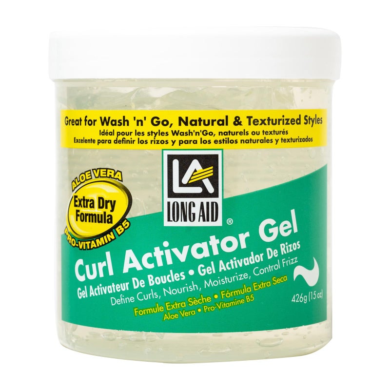 AmPro Long-Aid Activator Gel - Enriched with Aloe Vera, Protein, and Vitamin B Complex - Brings Essential Moisture to Strands - Defines Your Natural Curls - Extra Dry - 15 oz - Image 1