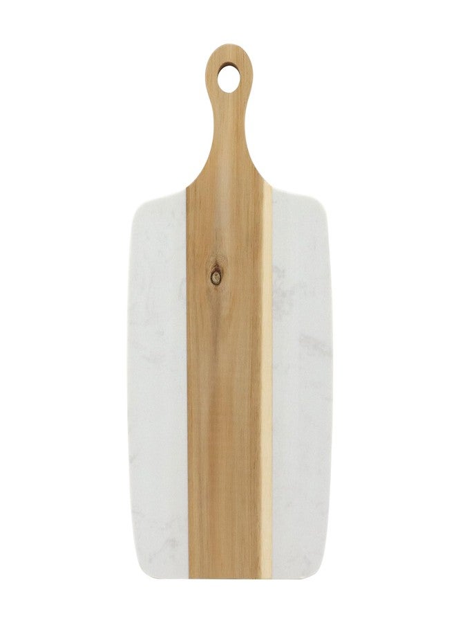 FarBoat Marble Acacia Wood Splicing Style Cutting Board For Steak Bread Fruit Cheese Salade (10" x 7-1/8" White Marble) - Image 5