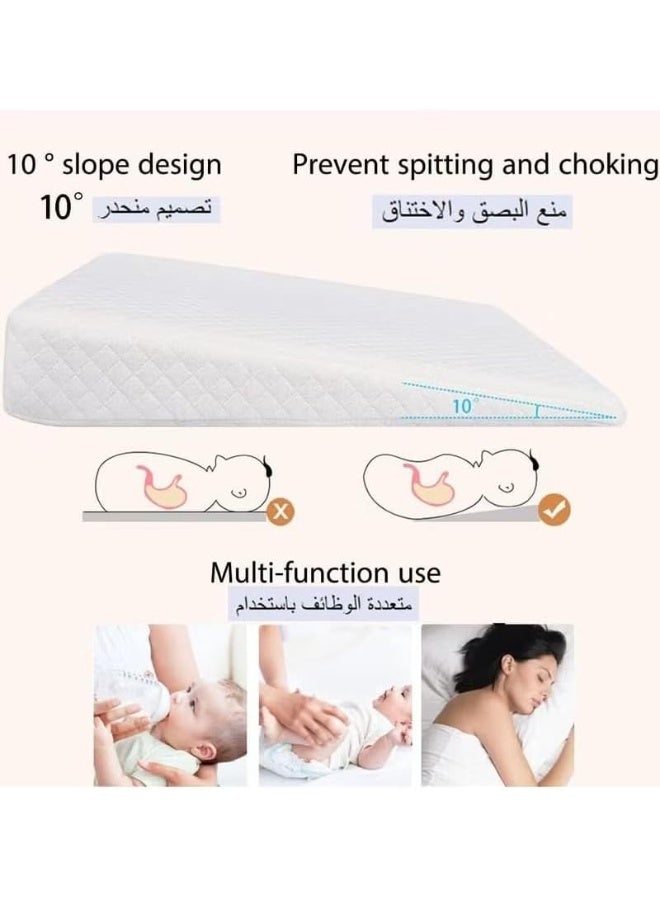 Baby Wedge Pillow - Soft & Safe Crib Wedge for Reflux Relief, Easy-to-Clean Feeding Support for Infants - Image 3