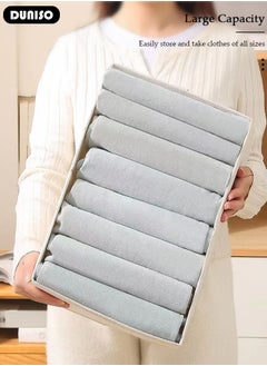 DUNISO 4PCS Clothes Storage Box, Stackable Wardrobe Clothes Organizer, Foldable Closet Storage Basket, Drawer Storage Organizer for Clothing, T-Shirt, Jeans, Sweaters, Toys & Books  - Image 2