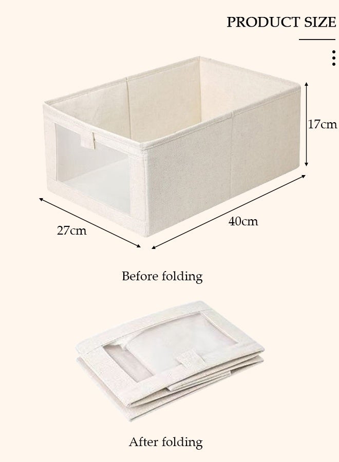 DUNISO 4PCS Clothes Storage Box, Stackable Wardrobe Clothes Organizer, Foldable Closet Storage Basket, Drawer Storage Organizer for Clothing, T-Shirt, Jeans, Sweaters, Toys & Books - Image 2