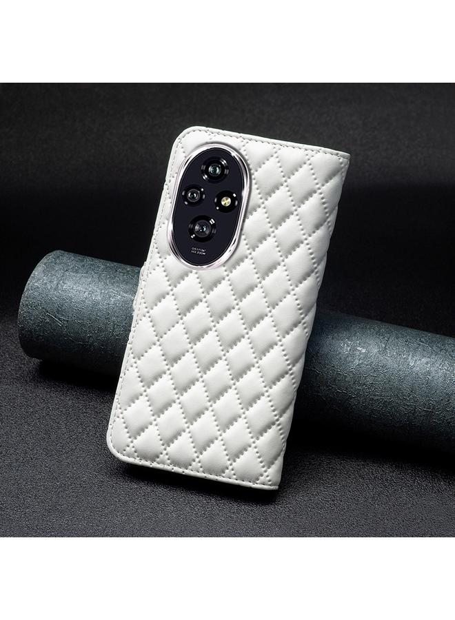 اس-توب جراب هاتف Honor 200 Diamond Lattice Wallet من الجلد القابل للطي - Image 3