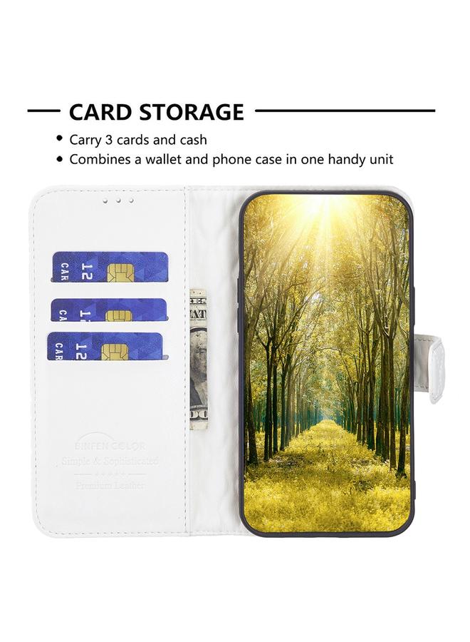 اس-توب جراب هاتف Honor 200 Diamond Lattice Wallet من الجلد القابل للطي - Image 4