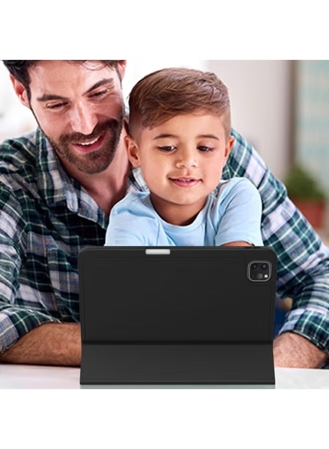 أكاليكس حافظة ايباد برو 11 بوصة (2024 ، ام 4 5 جنرال) مع حامل قلم رصاص-غطاء واقي ذكي نحيف مع سكون / استيقاظ تلقائي ، معرف اللمس ودعم قلم يو اس بي سي ، حامل ثلاثي الطي مغناطيسي-أسود - Image 3