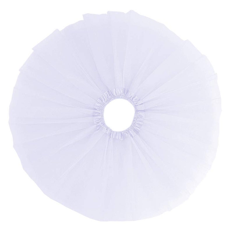 BGFKS 5 Layered Tulle Tutu Skirt for Girls with Hairbow, Ballet Dressing Up Kid Tutu Skirt (White, 2-8 Years Old) - Image 2