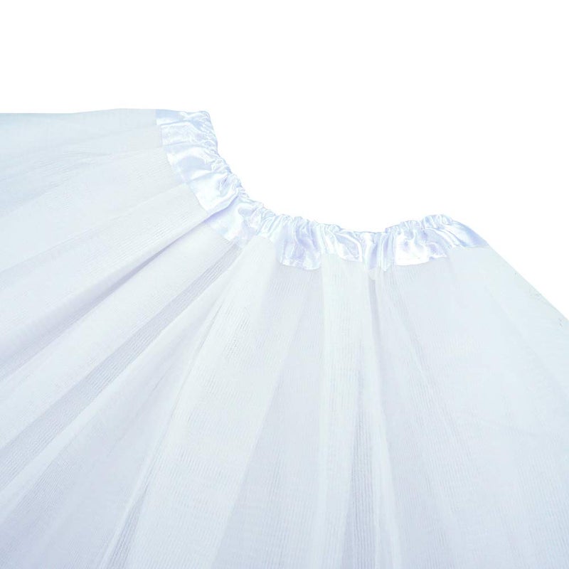 BGFKS 5 Layered Tulle Tutu Skirt for Girls with Hairbow, Ballet Dressing Up Kid Tutu Skirt (White, 2-8 Years Old) - Image 4