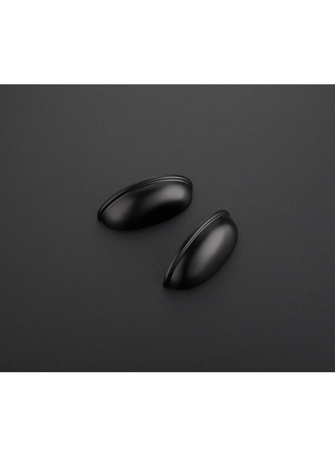 Ravinte Ravinte 10 Pack 3" Drawer Pulls Flat Black Cabinet Cup Pulls Kitchen Hardware Cabinet Handles Drawer Handles Knobs 3 inch Hole Center  - Image 1
