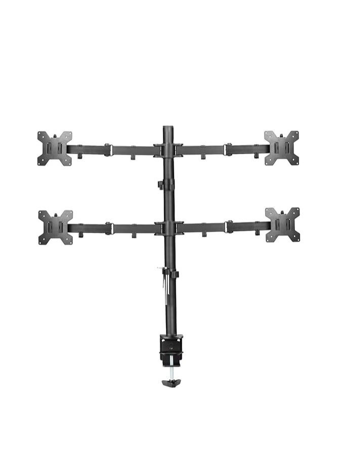 Suptek - suptek Fully Adjustable Four Arm Monitor Desk Mount Stand for Four Monitors up to 27" with Max Tilt VESA 100x100 MD6884 - Image 1
