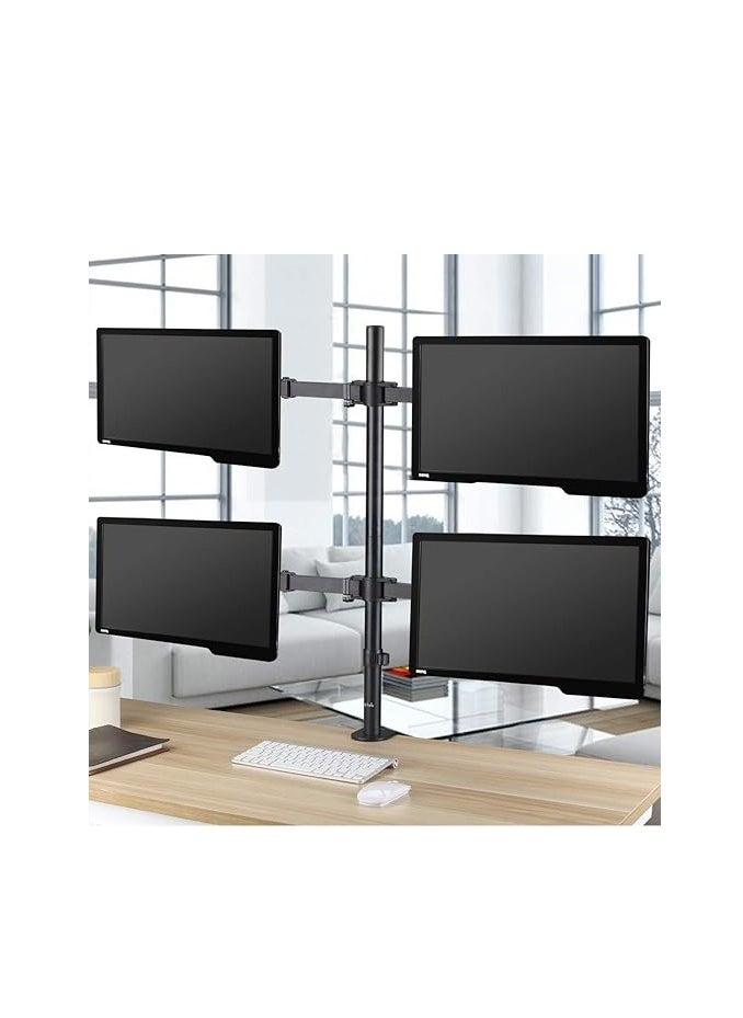 Suptek - suptek Fully Adjustable Four Arm Monitor Desk Mount Stand for Four Monitors up to 27" with Max Tilt VESA 100x100 MD6884 - Image 1