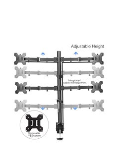 Suptek suptek Fully Adjustable Four Arm Monitor Desk Mount Stand for Four Monitors up to 27" with Max Tilt VESA 100x100 MD6884  - Image 3