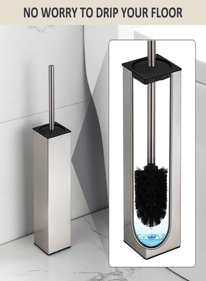 BGL Toilet Brush Holder Freestanding,Brushed Nickel,304 Stainless Steel,SUS304 Toilet Bowl Brush and Holder for Bathroom - Space Saving,Sturdy,Deep Cleaning,Covered Brush - Image 3