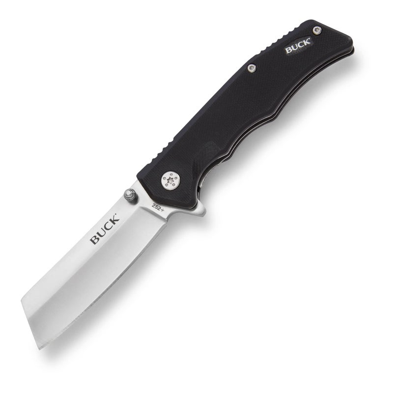 Buck Knives 252 Trunk Folding Liner Lock Pocket Knife Cleaver Blade (Black) - Image 1