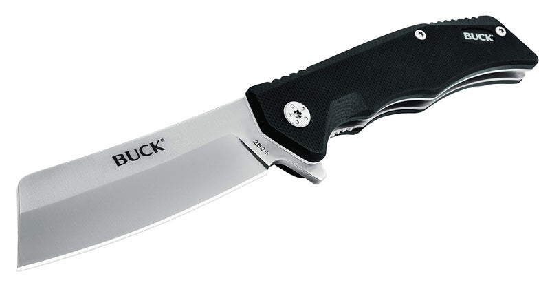 Buck Knives 252 Trunk Folding Liner Lock Pocket Knife Cleaver Blade (Black) - Image 4