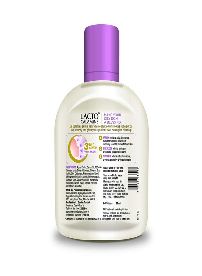 Lacto Calamine Face Lotion for Oil Balance - Oily Skin - 60 ml and Lacto Calamine Face Lotion for Oil Balance - Combination to Normal Skin - 120 ml - Image 2