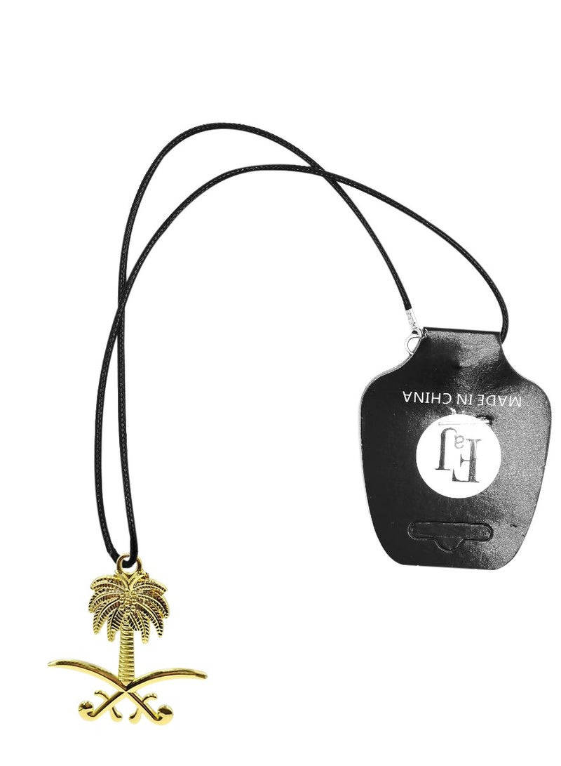 أف جيه قلادة تعليق مرآة معدنية صغيرة لتزيين السيارات، قطعة واحدة من قلادة شعار المملكة العربية السعودية - Image 2