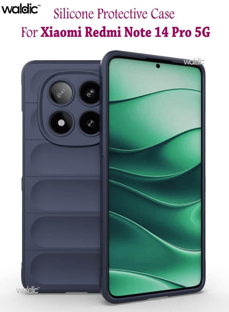 Waldic Xiaomi Redmi Note 14 Pro 5G Premium Case | Premium Silicone Case Cover Designed for Xiaomi Redmi Note 14 Pro 5G | Xiaomi Redmi Note 14 Pro 5G Case Camera and Drop Protection Thin Protective Back Cover Case for Xiaomi Redmi Note 14 Pro 5G - Blue - Image 1