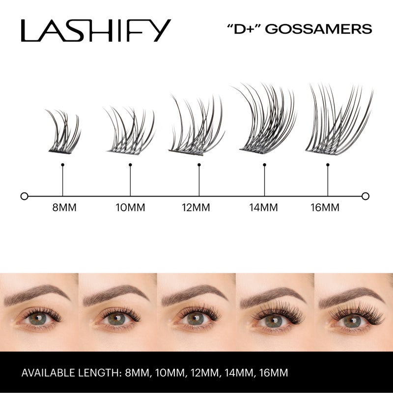 Lashify Drama Plus+ 12mm Gossamer Eyelash Extensions Refill in Black, Easy DIY False Lashes for the Most Delicate, Natural and Long Lasting Look - Image 4