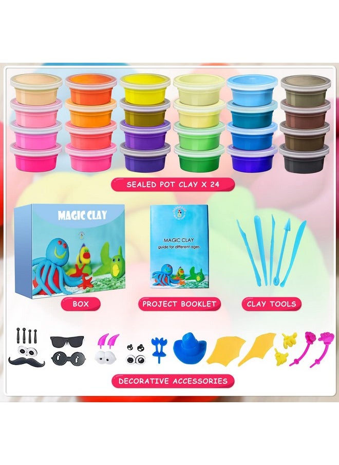 ESSENSON - Modeling Clay Kit - 24 Colors Air Dry Ultra Light Soft & Stretchy Diy Molding Clay With Tools, Kids Art Crafts Gift For Boys & Girls Age 3-12 Year Olds - Image 1