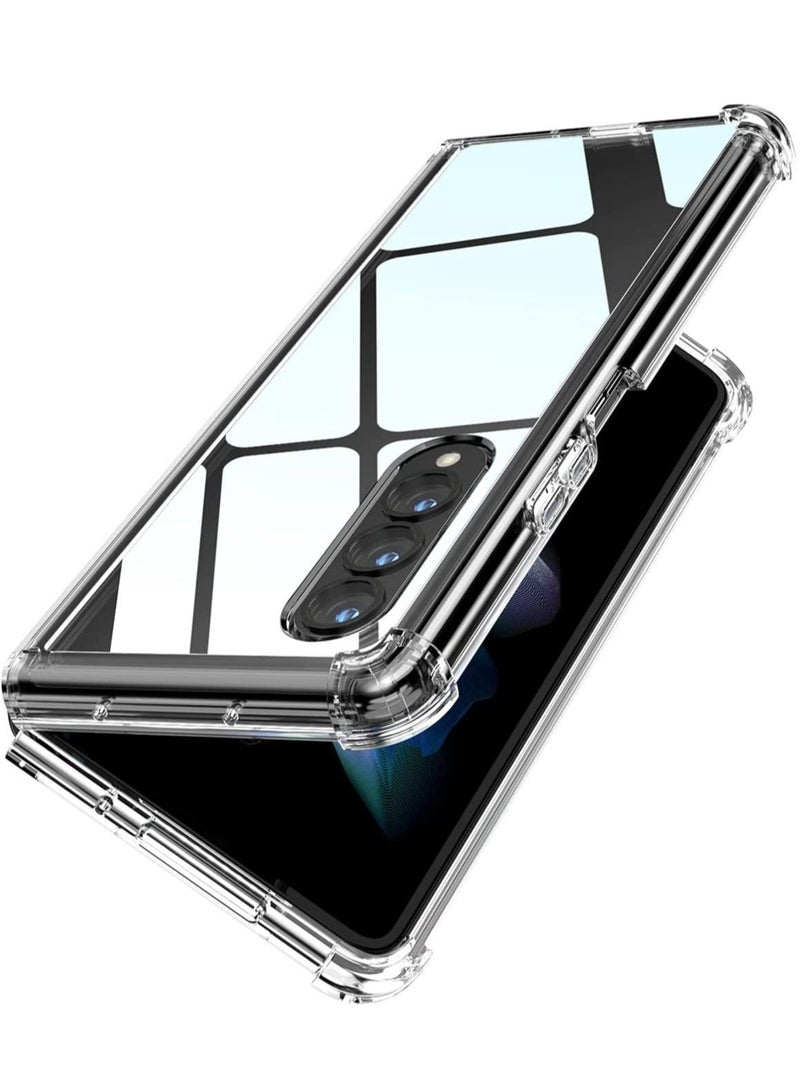 IAF Crystal Soft TPU Bumper Shockproof Hard Clear Case for Samsung Galaxy Z Fold 3 Zflod4 Z Flod2 with Enhanced Corner Protection,Samsung Z fold 4 - Image 1