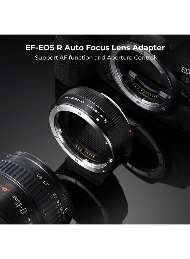 كيه آند إف كونسبت محول عدسات K&F Concept من EF إلى EOS R AR302، محول ضبط تلقائي للصورة لعدسات Canon EF و EF-S متوافق مع كاميرات Canon EOS R - Image 2