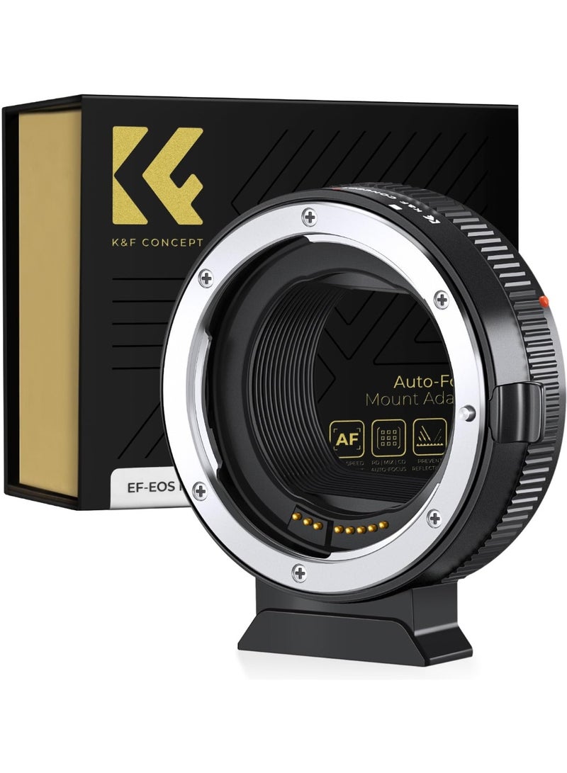 كيه آند إف كونسبت محول عدسات K&F Concept من EF إلى EOS R AR302، محول ضبط تلقائي للصورة لعدسات Canon EF و EF-S متوافق مع كاميرات Canon EOS R - Image 1