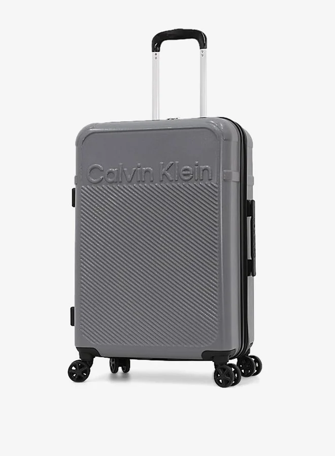 CALVIN KLEIN Men's Textured Hardcase Trolley Bag with Retractable Handle 20-S - Cabin