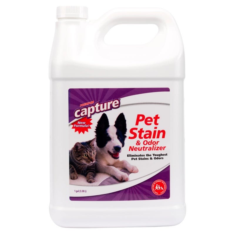 Capture Pet Stain & Odor Remover - Enzyme Pet Odor Eliminator for Home, Carpet Stain Remover for Cats & Dog Pee, Cat Urine Destroyer, Carpet Cleaner Spray - 1 Gallon - Image 1