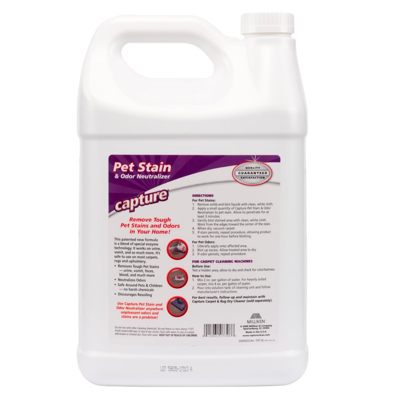 Capture Pet Stain & Odor Remover - Enzyme Pet Odor Eliminator for Home, Carpet Stain Remover for Cats & Dog Pee, Cat Urine Destroyer, Carpet Cleaner Spray - 1 Gallon - Image 2