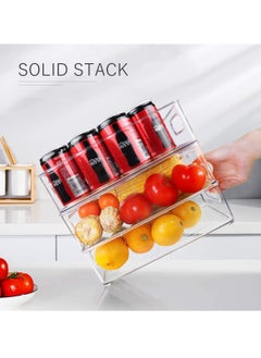 Hihonor Stackable Refrigerator Organizer Bins, 6 Pack Clear Kitchen Organizer Container Bins with Handles for Pantry, Cabinets, Shelves, Drawer, Freezer - Food Safe, BPA Free 10"L  - Image 2