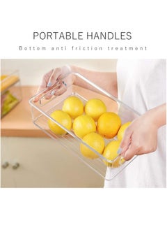 Hihonor Stackable Refrigerator Organizer Bins, 6 Pack Clear Kitchen Organizer Container Bins with Handles for Pantry, Cabinets, Shelves, Drawer, Freezer - Food Safe, BPA Free 10"L  - Image 3