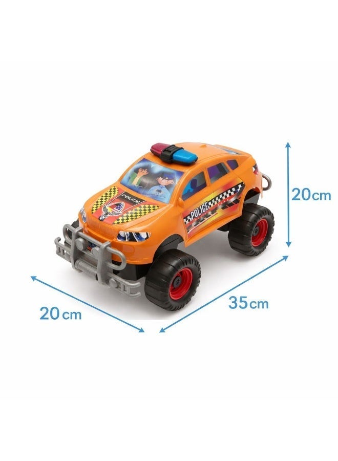 Kids Toy Police Car, Off-Road SUV Vehicle with Light Bar Siren, Big Wheel Racing Car for Boys & Girls, Pretend Play Gift - Image 2